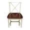 International Concepts X-Back Counter Height Stool, 24" Seat Height, Antiqued Almond/Espresso S12-6132 - alternate 2